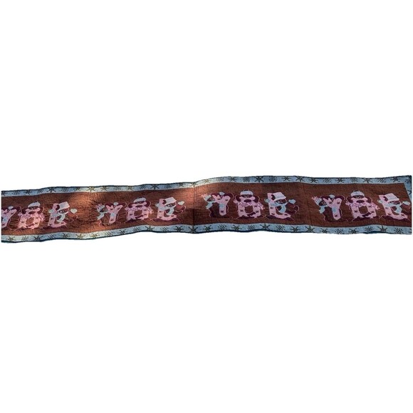 Christmas Tapestry Table Runner Snowman Joy Holiday 68" x 12” Kitchen Linens - Picture 5 of 5